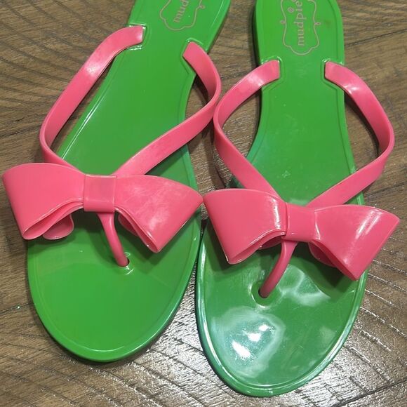 Mud Pie bow flip flop sandals size 40 - Picture 3 of 7